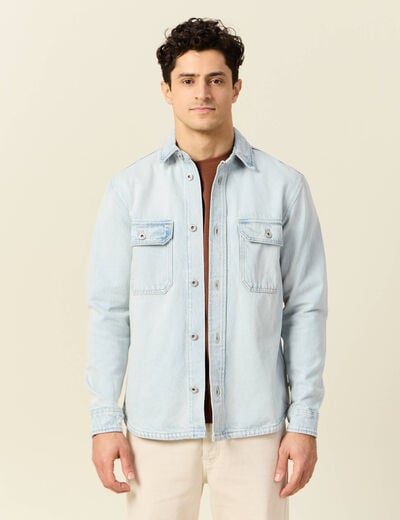 Surchemise en jean denim snow bleach homme