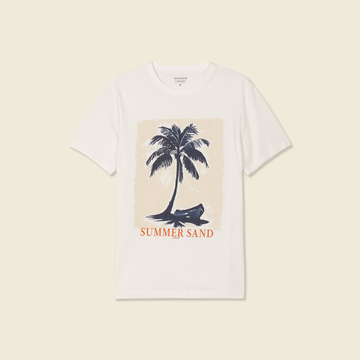 T-shirt manches courtes ecru homme