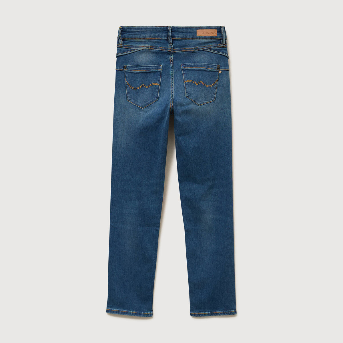 Jeans regular 7/8&egrave;me denim stone femme