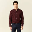 Chemise manches longues bordeaux homme