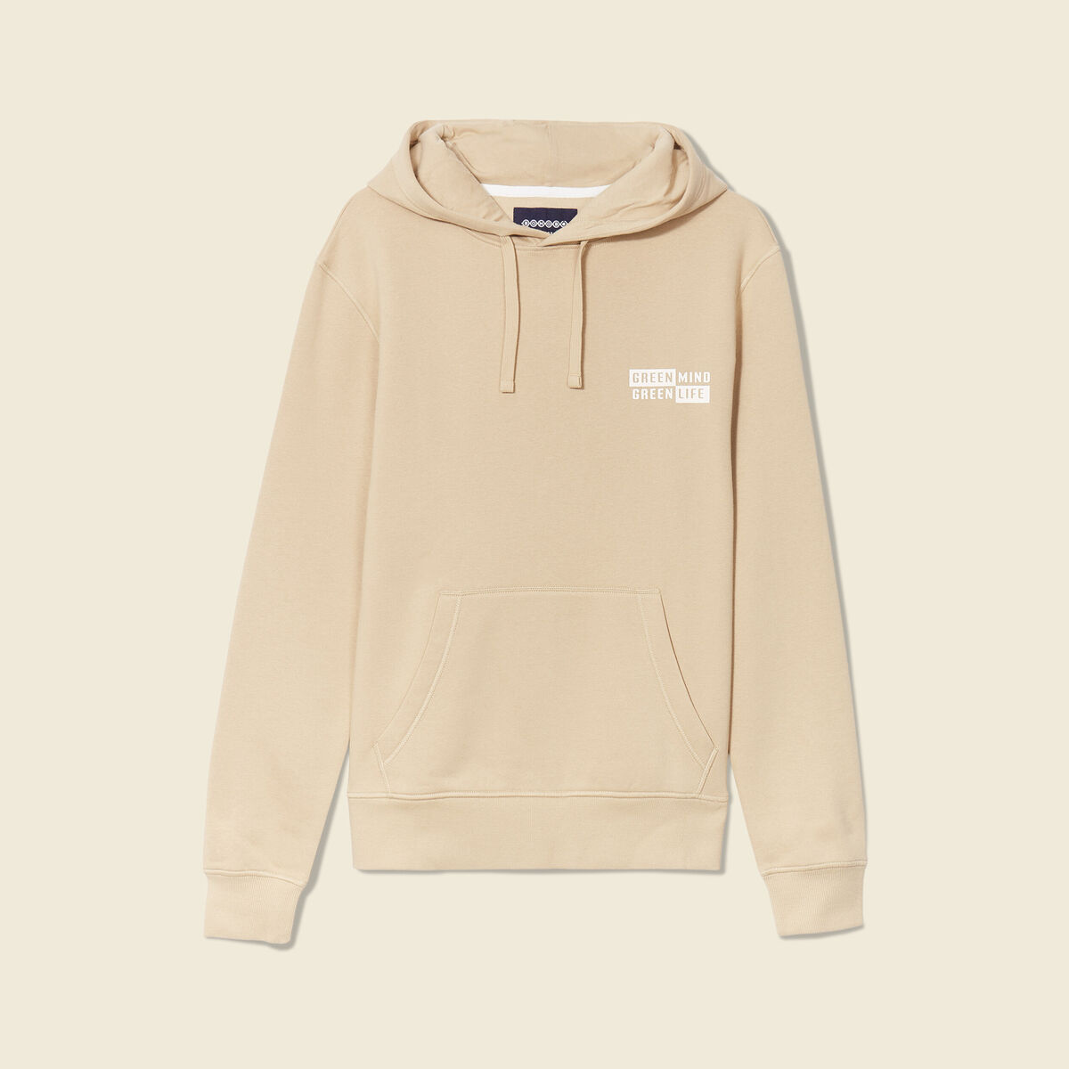 Sweat &agrave; capuche beige homme