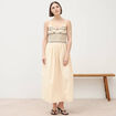 Robe col v &agrave; bretelles en coton creme femme