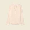 Blouse manches longues satin creme femme