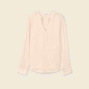 blouse manches longues satin creme femme Blouse manches longues satin creme femme