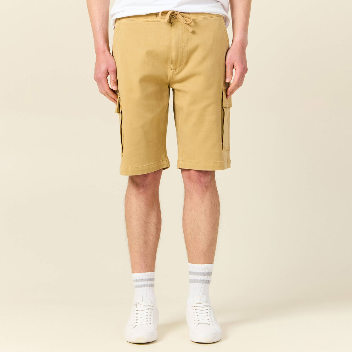 Bermuda éco-responsable beige homme