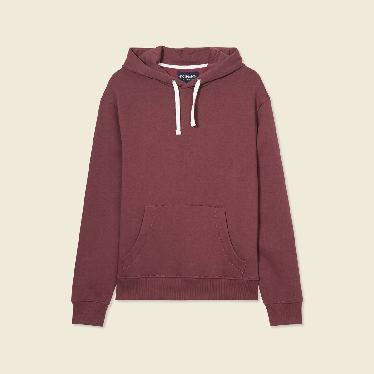 Sweat &agrave; capuche bordeaux homme