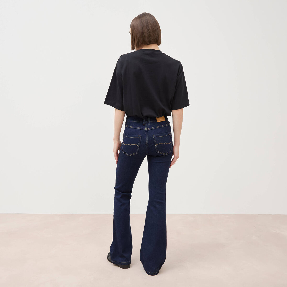 Jeans bootcut denim brut rinse femme
