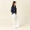 Chemise manches longues bleu marine femme