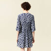 Robe évasée manches 3/4 bleu marine femme