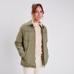 Manteau droit éco-responsable vert kaki femme