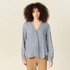 Blouse manches longues bleu marine femme