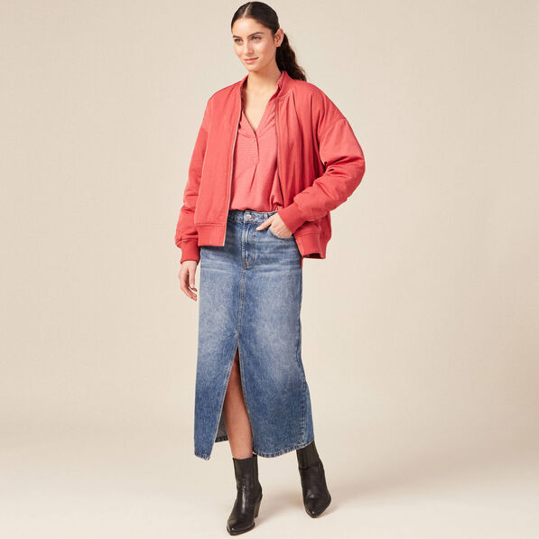 Blouse manches longues terracotta femme