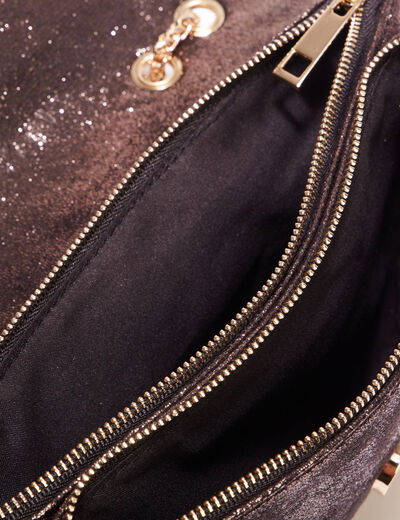 Sac métallisé noir femme