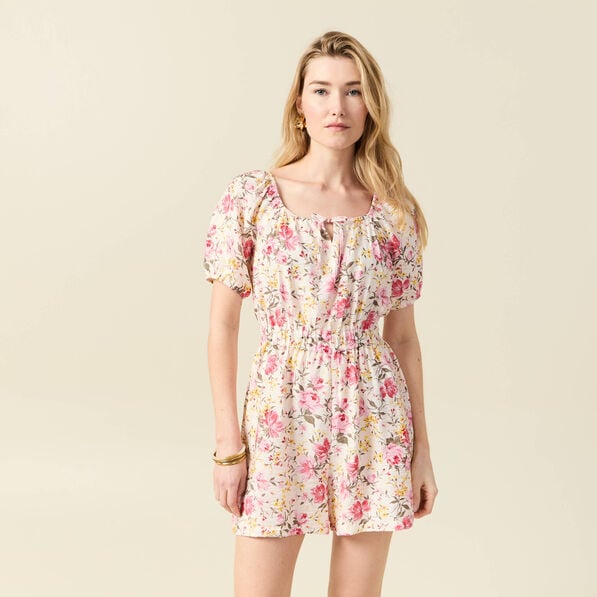 combishort manches ballons blanc femme Combishort manches ballons blanc femme