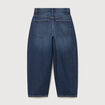 Jeans barrel 7/8&egrave;me taille standard denim brut clean femme