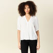 Chemise manches courtes ecru femme
