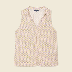 Blouse sans manches blanc femme