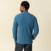 Pull col rond manches longues en coton bleu gris homme