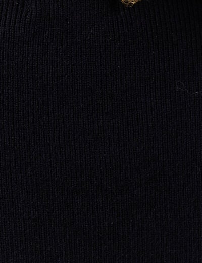 Pull sans manches col en V bleu marine femme