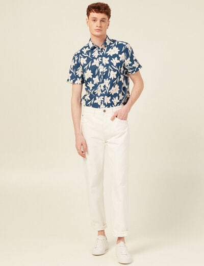 Chemise manches courtes bleu homme