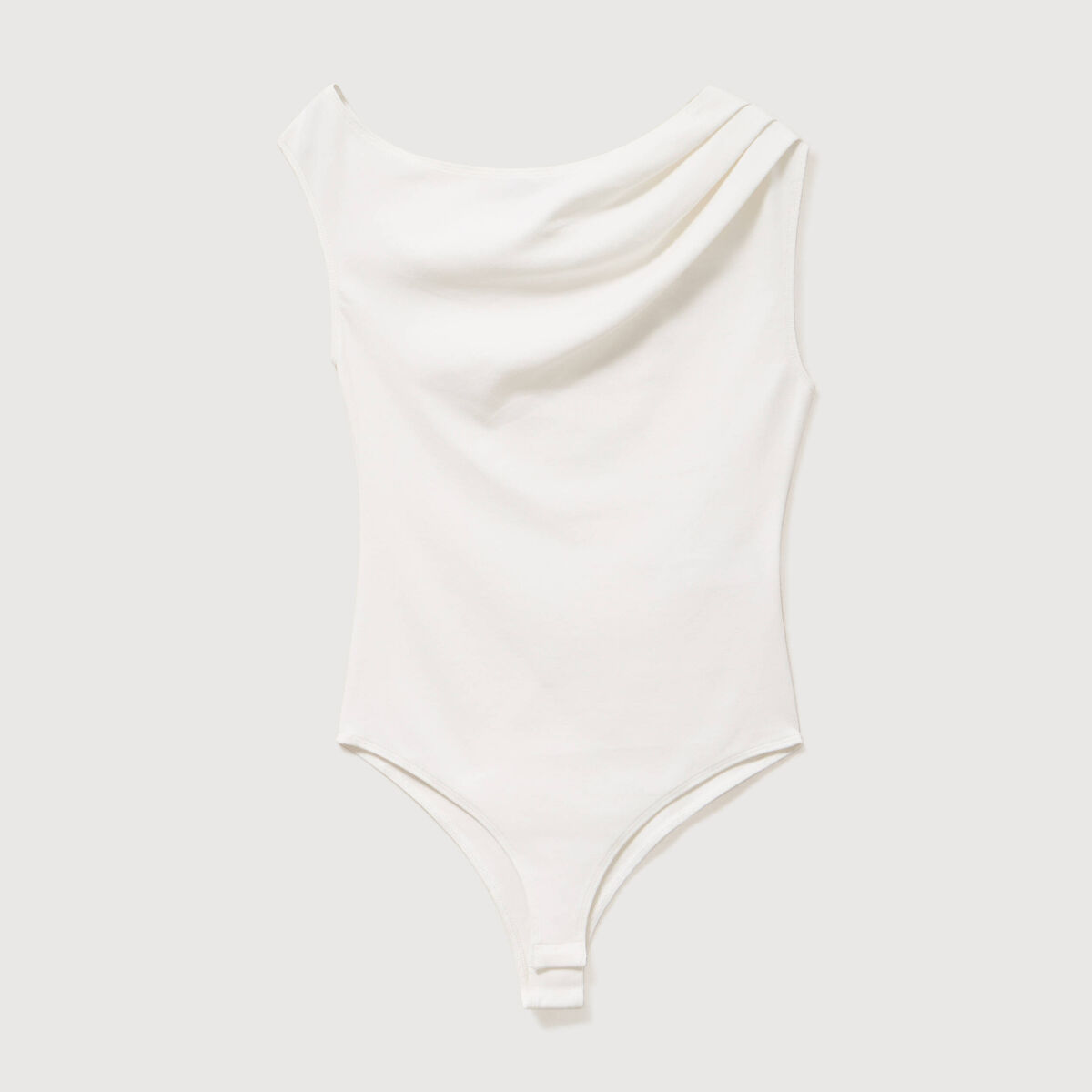 Body ajust&eacute; encolure bardot ecru femme