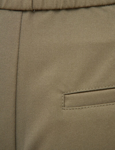 Pantalon large taille haute fluide camel femme