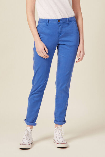 Pantalon chino Instinct bleu electrique femme