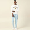 Sweat oversize col rond manches longues ecru homme