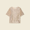T-shirt manches courtes creme femme