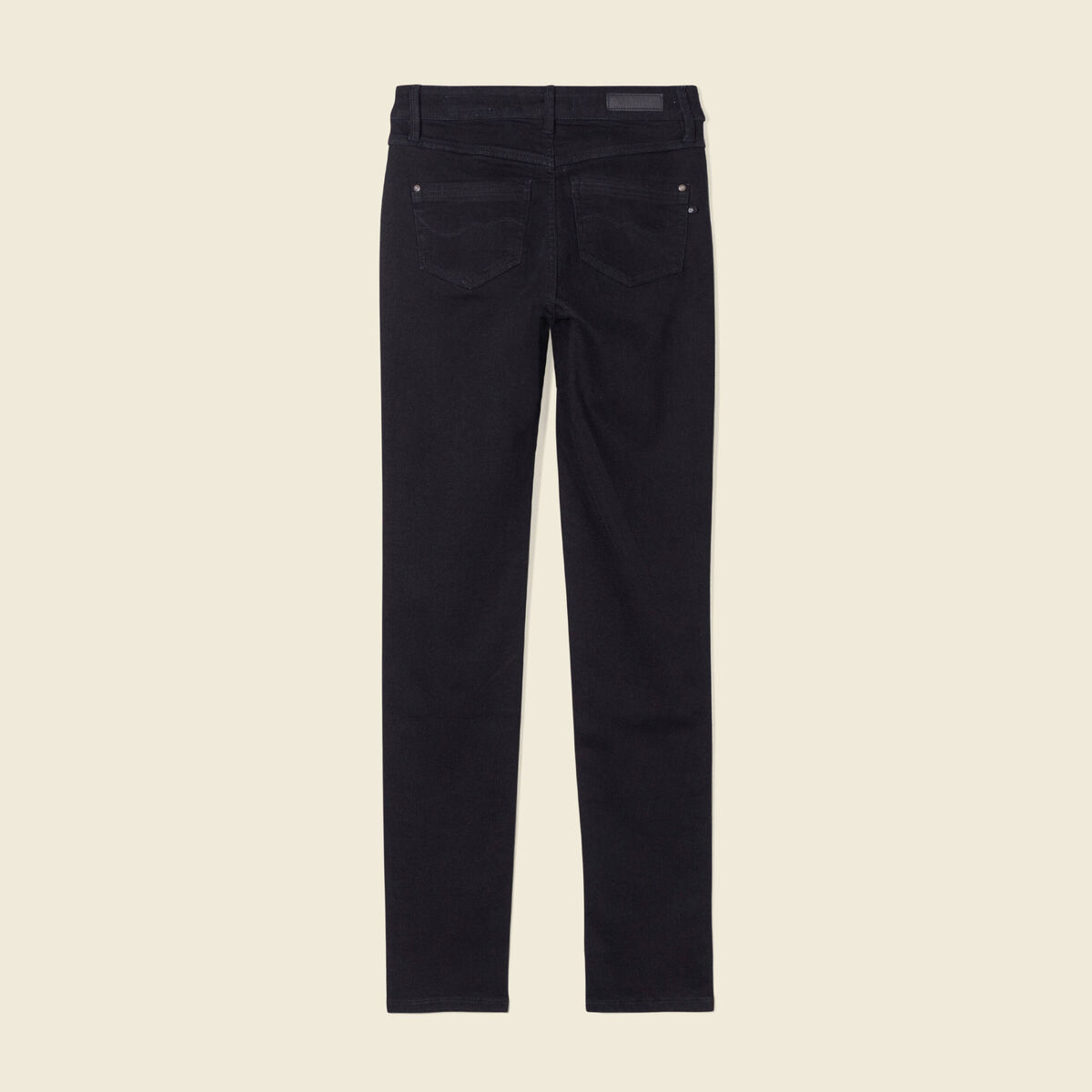 Jeans slim taille haute denim noir femme