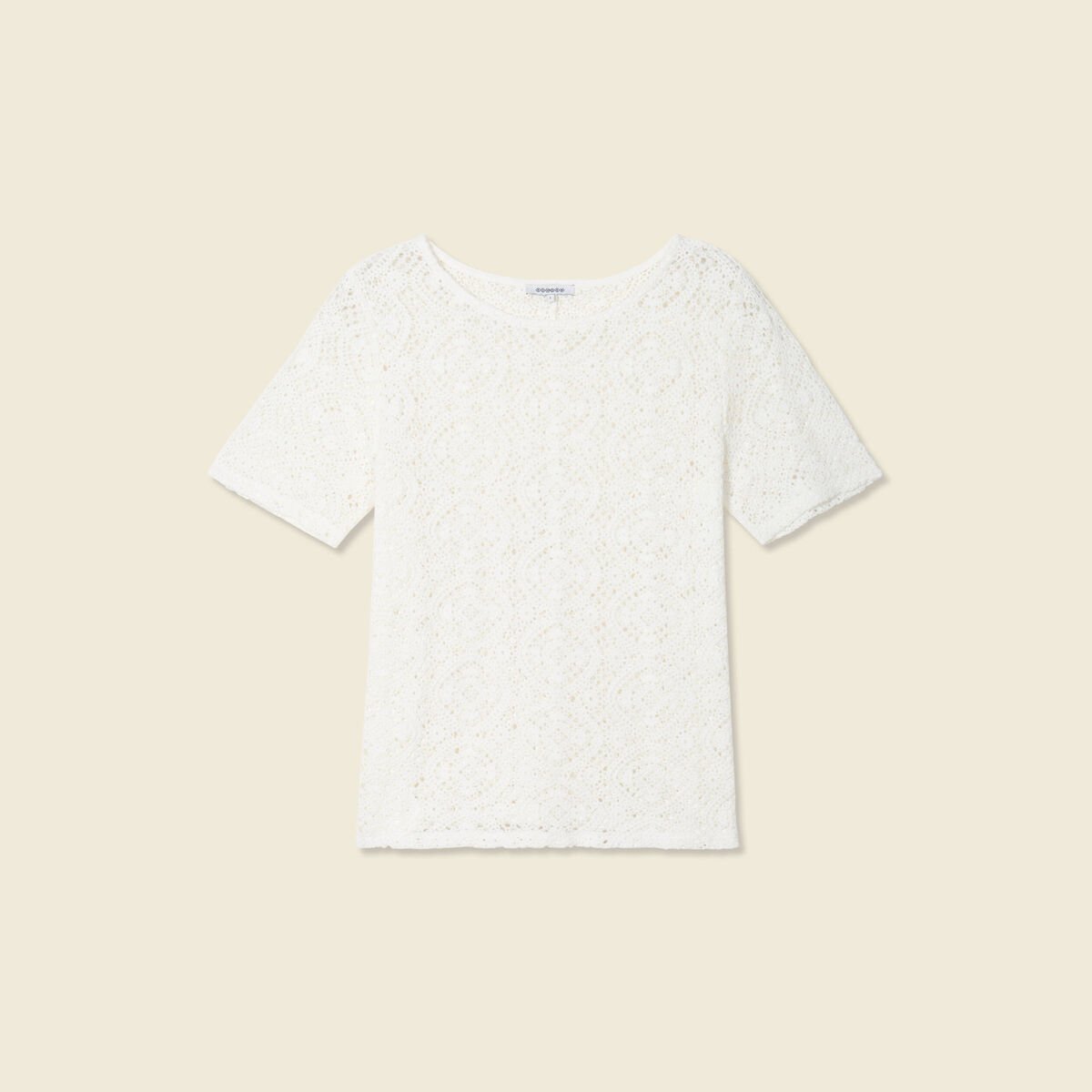 T-shirt manches courtes ecru femme