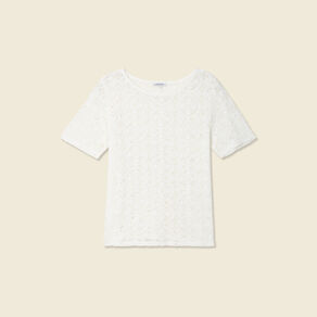 T-shirt manches courtes ecru femme