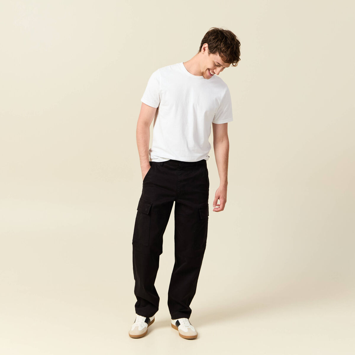 Cargo battle longueur 32 noir homme