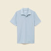 Polo cintr&eacute; manches courtes bleu gris homme