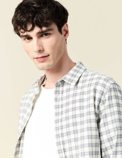 Chemise manches longues beige homme