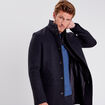 Pardessus droit boutonné gris foncé homme