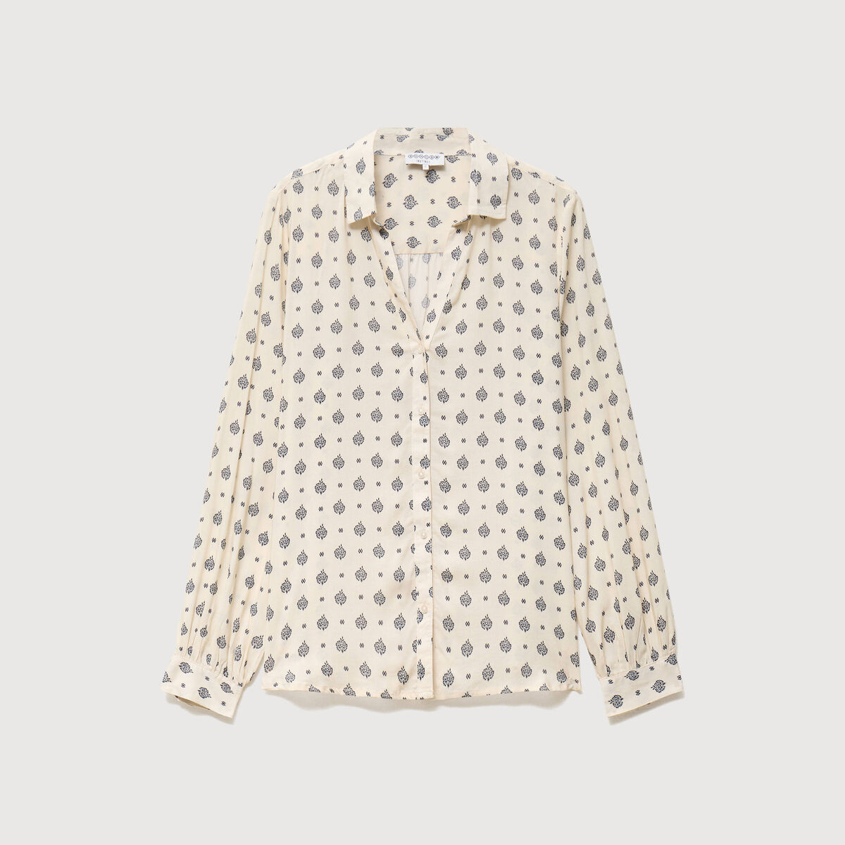 Blouse manches longues ecru femme
