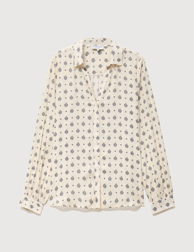 Blouse manches longues ecru femme