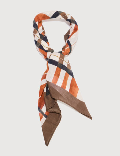 Foulard en coton orange fonc&eacute; homme