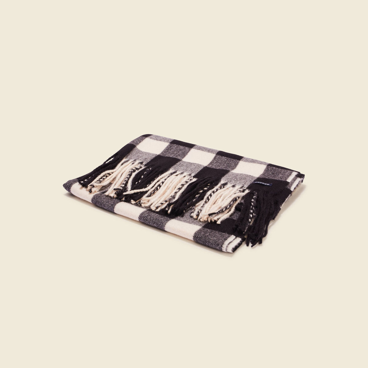 Écharpe avec franges noir homme