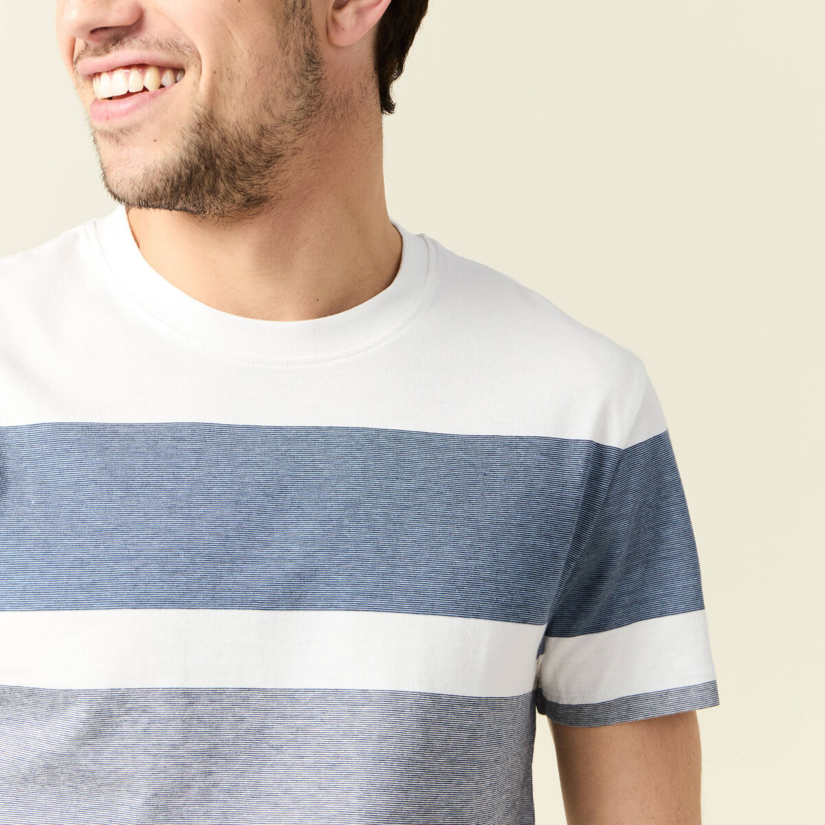T-shirt manches courtes bleu gris homme