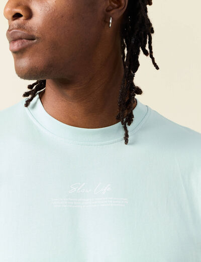 T-shirt manches courtes bleu gris homme