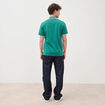 Polo cintr&eacute; en coton manches courtes vert &eacute;meraude homme