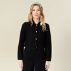 Veste courte boutonnée noir femme