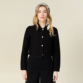 veste courte boutonnee noir femme Veste courte boutonnée noir femme