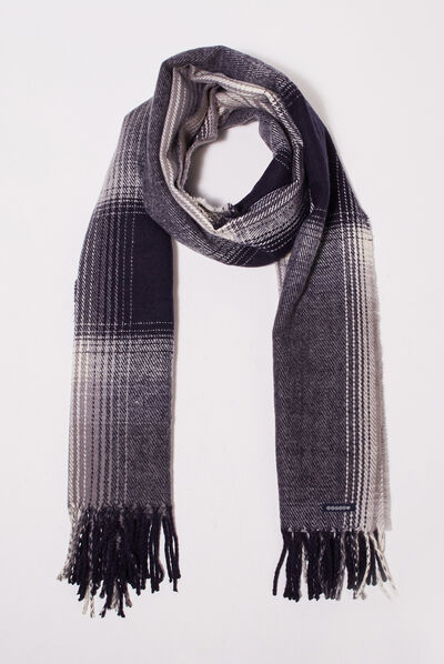 Écharpe avec franges noir homme