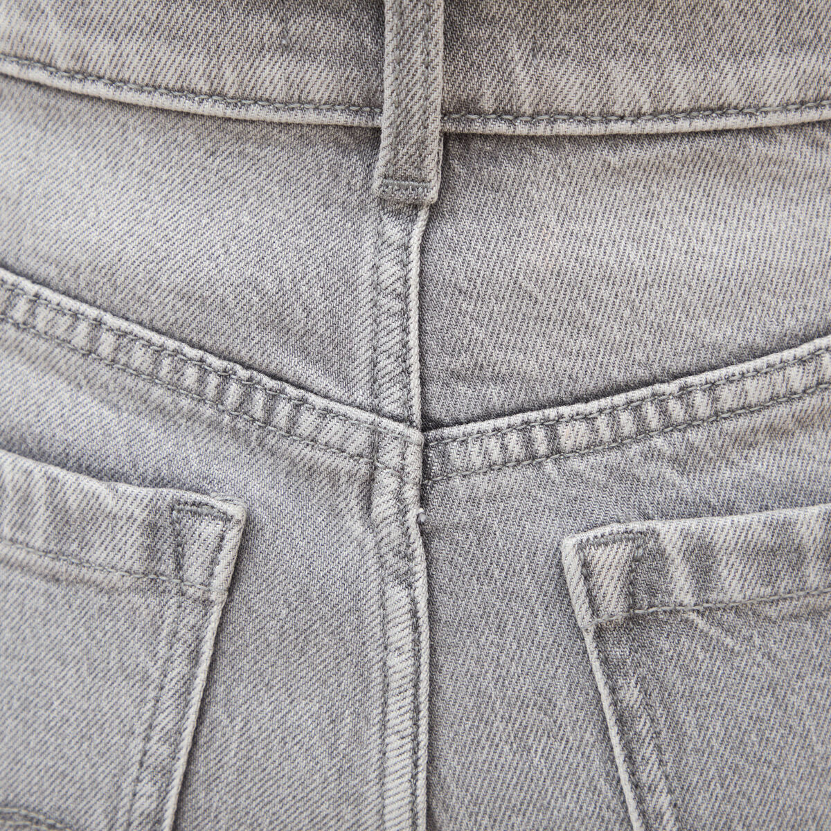 Jeans large taille haute denim gris femme