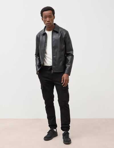 Pantalon battle bas resserr&eacute; noir homme