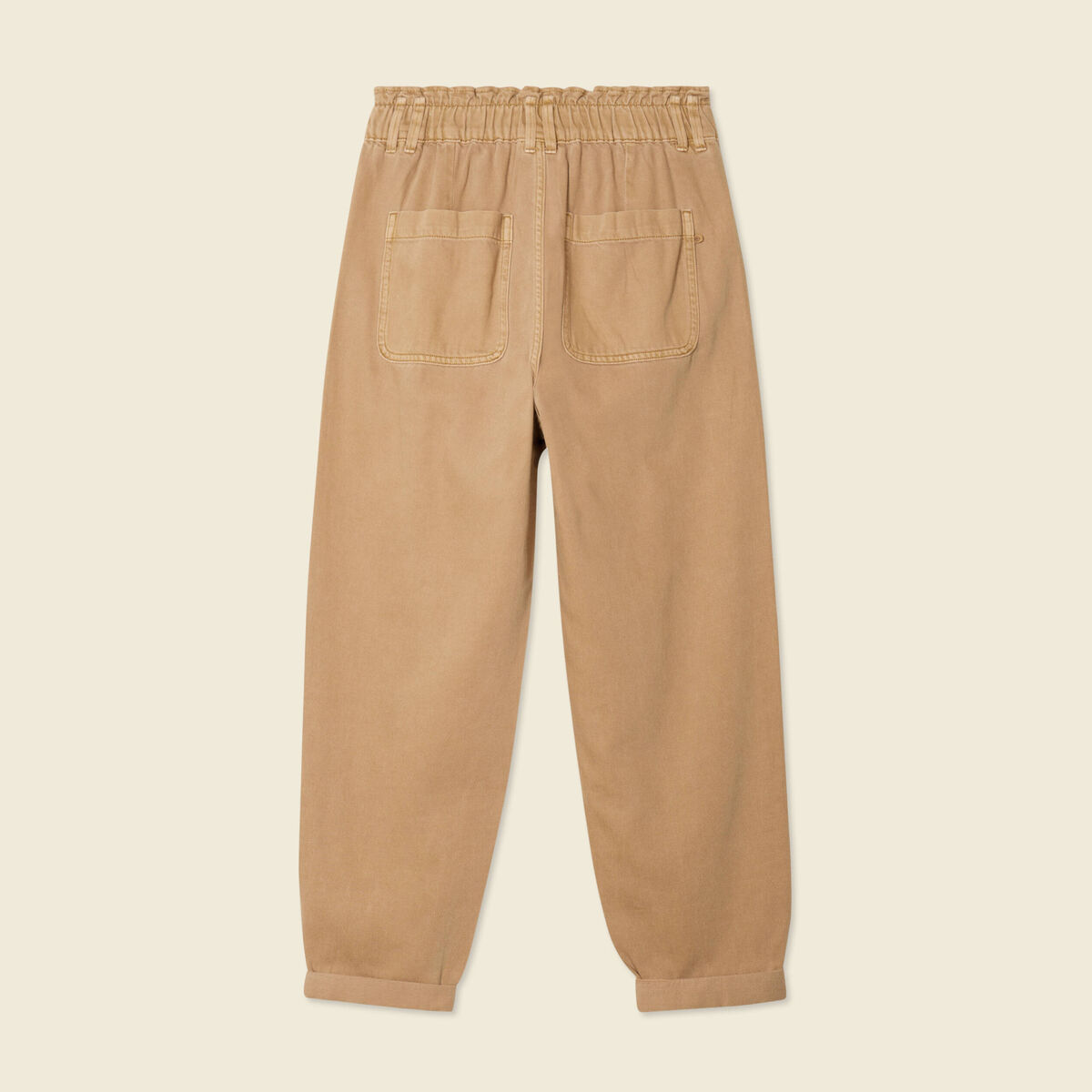 Jeans slouchy 7/8ème vert kaki femme