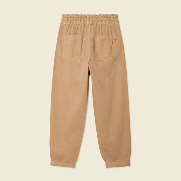 Jeans slouchy 7/8ème vert kaki femme